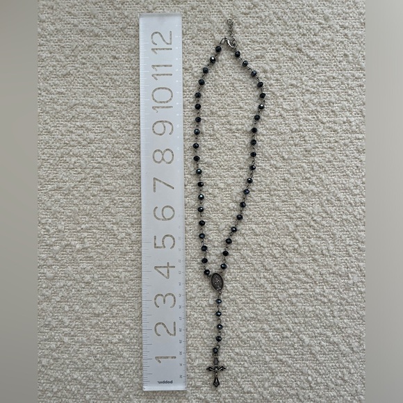 Navy Rosary Choker Necklace - Picture 3 of 5